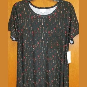 Lula Roe carly unicorn black with arrows tribal xs